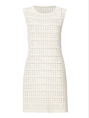 CAbi Paradise Cover-Up #6433 Off White Swim Cover-Up Size L EUC